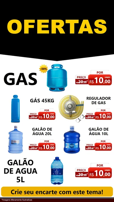 Modelo de TV para TV Vertical com o tema Ofertas Preto e Vermelho Cartaz para Água e gás