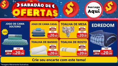 Modelo de TV para TV Horizontal com o tema Sabadão de Ofertas para Cama, Mesa e Banho