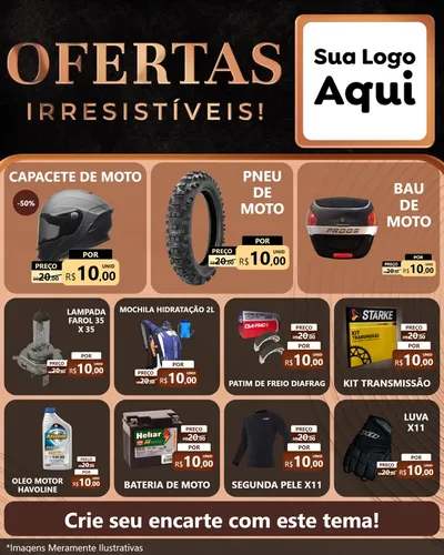 Modelo de Rede Social para Feed Instagram com o tema Ofertas Irresistíveis! para Moto peças