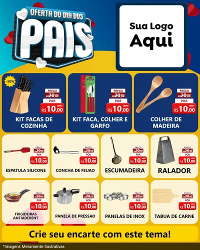 Modelo de Rede Social para Feed Instagram com o tema Oferta Do Dia Dos Pais para Utilidades Domésticas