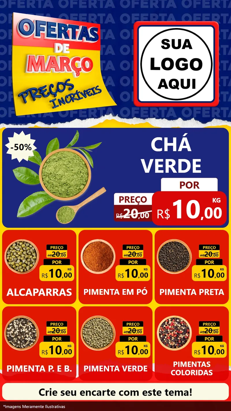 Modelo de Rede Social para Stories com o tema Ofertas de Março - Preços Incríveis para Produtos Naturais