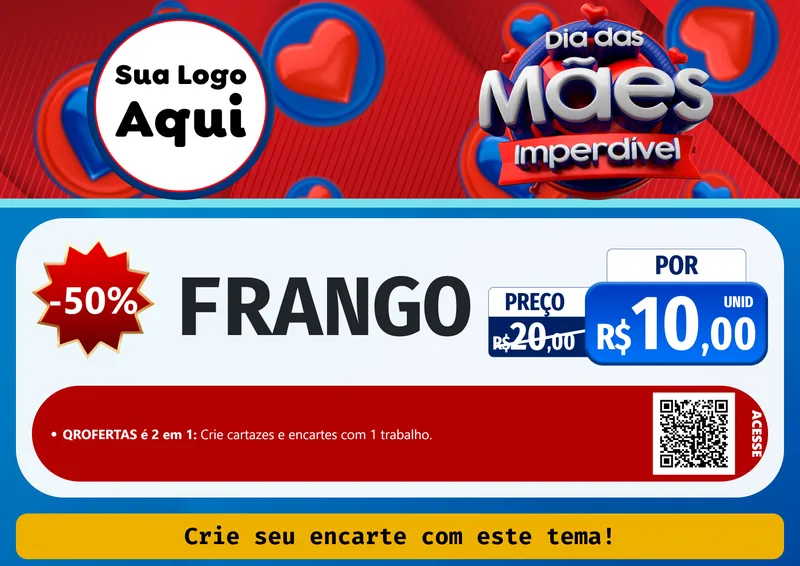 Modelo de Cartaz para Cartaz A4 Horizontal com o tema Dia Das Mães Imperdível para Assados
