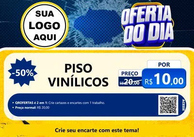Modelo de Cartaz para Cartaz A4 Horizontal com o tema Oferta do Dia - Material de Construção para Material para Construção