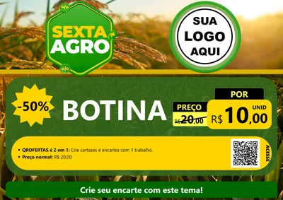 Modelo de Cartaz para Cartaz A4 Horizontal com o tema Sexta Agro para Agropecuária