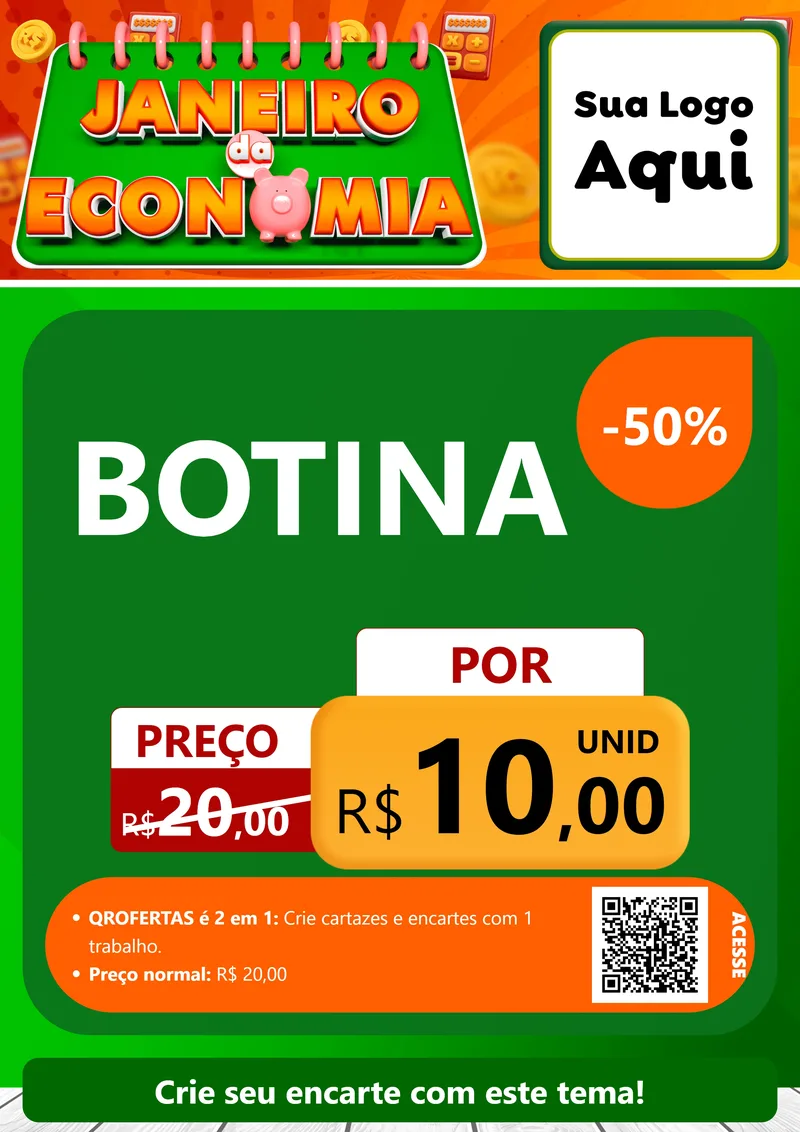 Modelo de Cartaz para Cartaz A4 Vertical com o tema Janeiro da Economia para Agropecuária