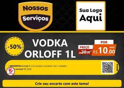 Modelo de Cartaz para Cartaz A4 Horizontal com o tema Nossos Serviços para Distribuidora de bebidas