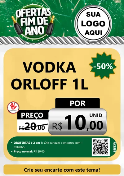 Modelo de Cartaz para Cartaz A4 Vertical com o tema Ofertas Fim de Ano para Distribuidora de bebidas
