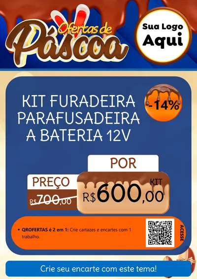 Modelo de Cartaz para Cartaz A4 Vertical com o tema Ofertas de Páscoa para Maquinas e Ferramentas