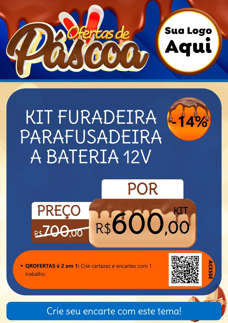 Modelo de Cartaz para Cartaz A4 Vertical com o tema Ofertas de Páscoa para Maquinas e Ferramentas