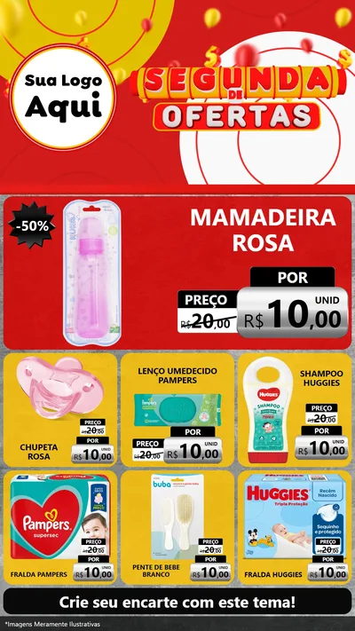 Modelo de Rede Social para Stories com o tema Segunda de Ofertas para Bebês