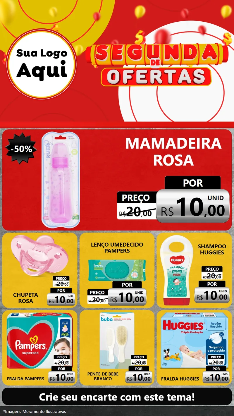 Modelo de Rede Social para Stories com o tema Segunda de Ofertas para Bebês