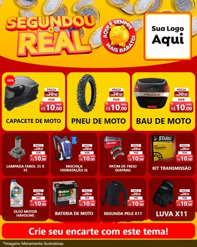 Modelo de Rede Social para Feed Instagram com o tema Segundou do Real para Moto peças
