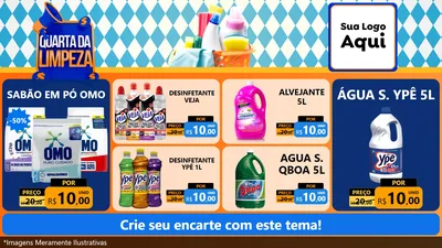 Modelo de TV para TV Horizontal com o tema Quarta da Limpeza para Produtos de Limpeza