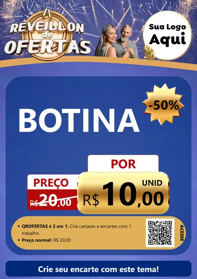 Modelo de Cartaz para Cartaz A4 Vertical com o tema Réveillon de Ofertas para Agropecuária
