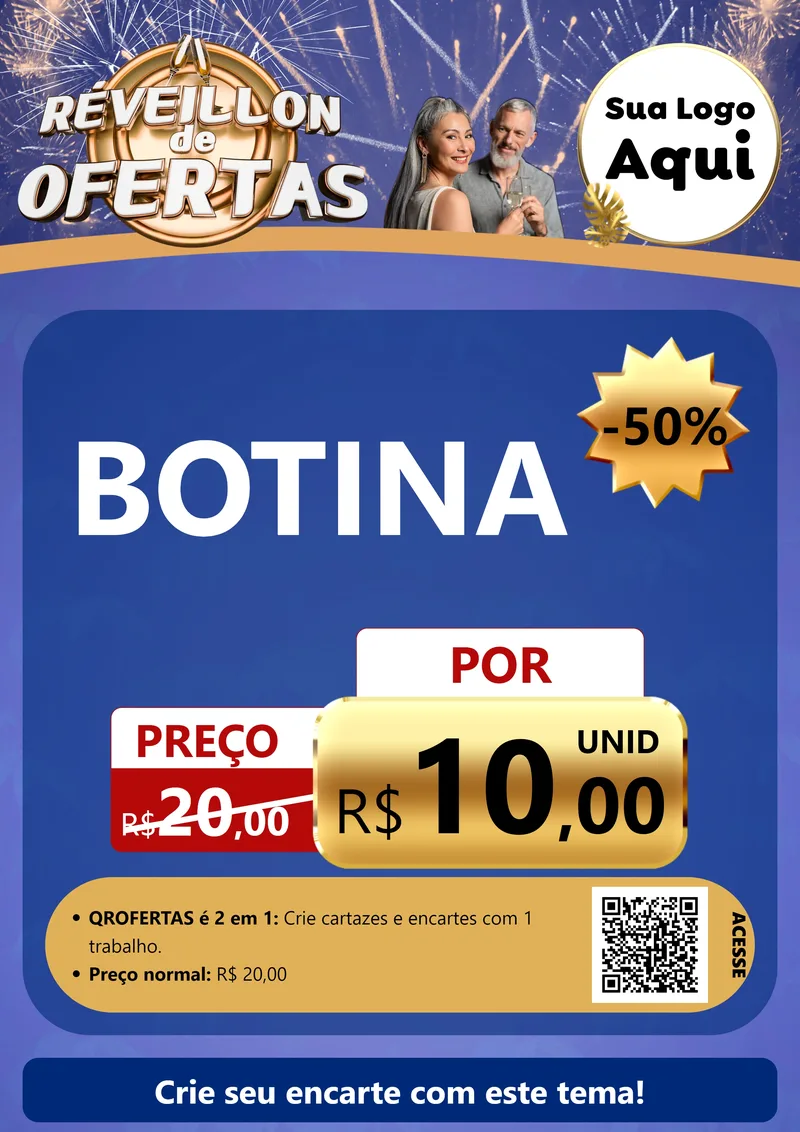 Modelo de Cartaz para Cartaz A4 Vertical com o tema Réveillon de Ofertas para Agropecuária