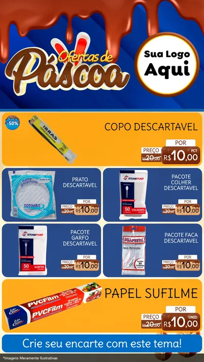 Modelo de TV para TV Vertical com o tema Ofertas de Páscoa para Embalagens