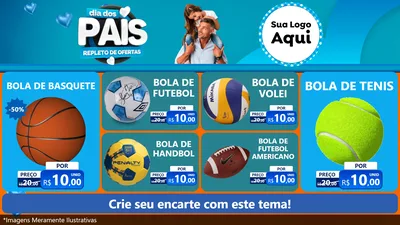 Modelo de TV para TV Horizontal com o tema Dia Dos Pais Repleto de Ofertas para Artigos Esportivos