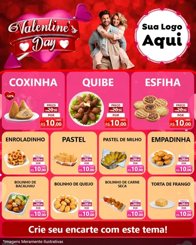 Modelo de Rede Social para Feed Instagram com o tema Valentine's Day para Salgadaria