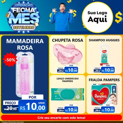 Modelo de Rede Social para Feed Facebook com o tema Operação Fecha Mês Setembro para Bebês