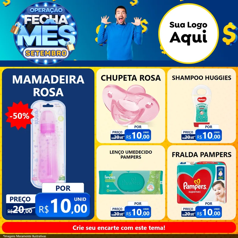 Modelo de Rede Social para Feed Facebook com o tema Operação Fecha Mês Setembro para Bebês