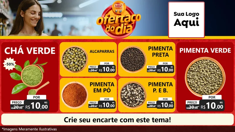 Modelo de TV para TV Horizontal com o tema Ofertaço Do Dia para Produtos Naturais