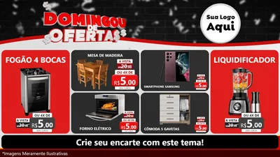 Modelo de TV para TV Horizontal com o tema Domingou de Ofertas para Móveis e Eletro