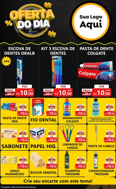 Modelo de Encarte para Encarte Grande com o tema Oferta Do Dia para Higiene Pessoal