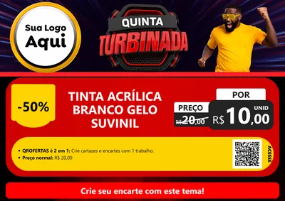 Modelo de Cartaz para Cartaz A4 Horizontal com o tema Quinta Turbinada para Tintas e Ferramentas