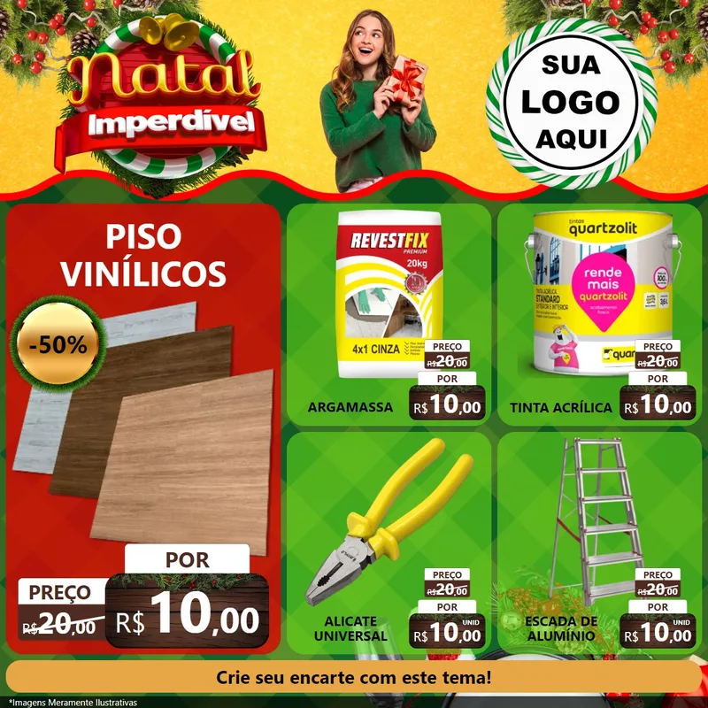 Modelo de Rede Social para Feed Facebook com o tema Natal Imperdível para Material para Construção