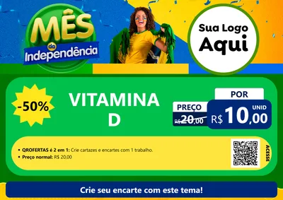 Modelo de Cartaz para Cartaz A4 Horizontal com o tema Mês da Independência para Farmácia