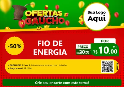 Modelo de Cartaz para Cartaz A4 Horizontal com o tema Ofertas Semana Do Gaúcho para Materiais Elétricos