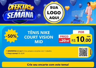 Modelo de Cartaz para Cartaz A4 Horizontal com o tema Ofertas de Fim de Semana para Calçados