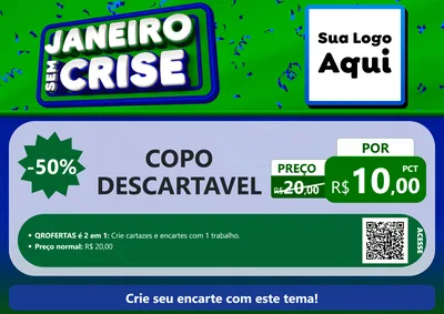 Modelo de Cartaz para Cartaz A4 Horizontal com o tema Janeiro Sem Crise para Embalagens
