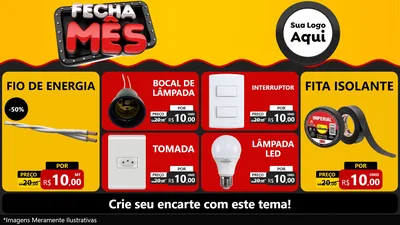 Modelo de TV para TV Horizontal com o tema Fecha Mês para Materiais Elétricos