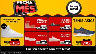 Modelo de TV para TV Horizontal com o tema Fecha Mês para Calçados