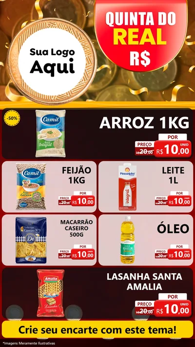 Modelo de TV para TV Vertical com o tema Quinta do Real para Supermercado