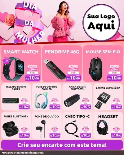 Modelo de Rede Social para Feed Instagram com o tema Dia da Mulher para Informática