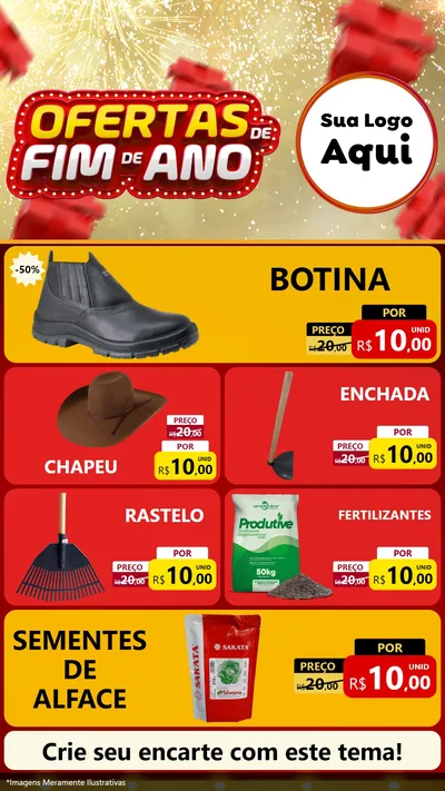 Modelo de TV para TV Vertical com o tema Ofertas de Fim de Ano para Agropecuária