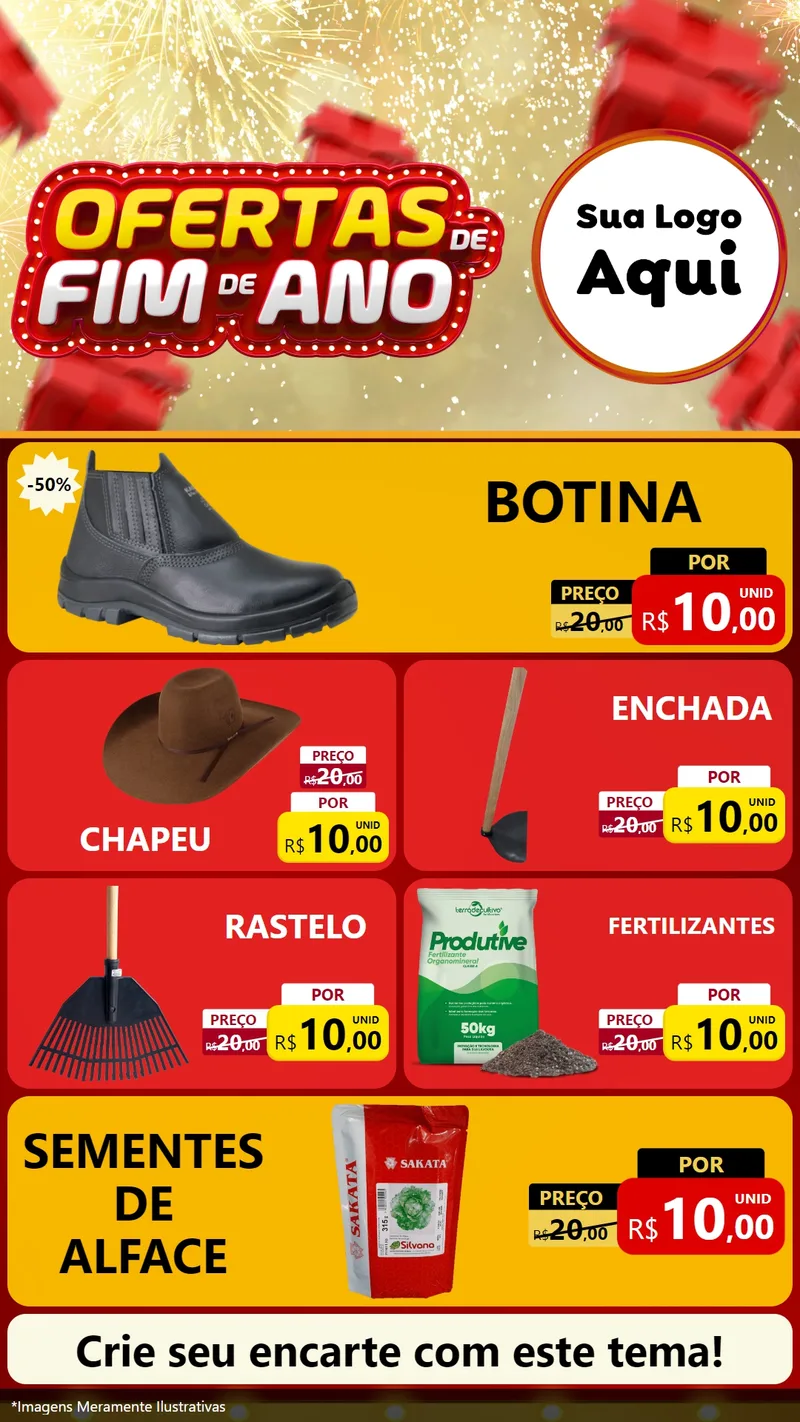 Modelo de TV para TV Vertical com o tema Ofertas de Fim de Ano para Agropecuária