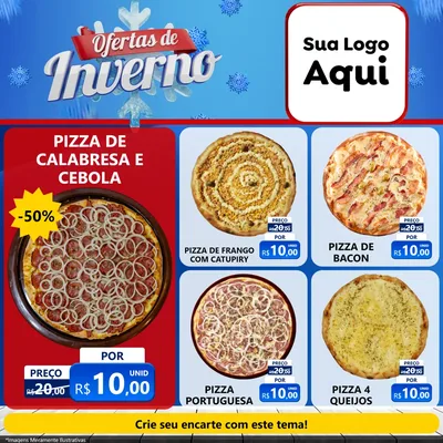 Modelo de Rede Social para Feed Facebook com o tema Ofertas de Inverno para Pizzaria