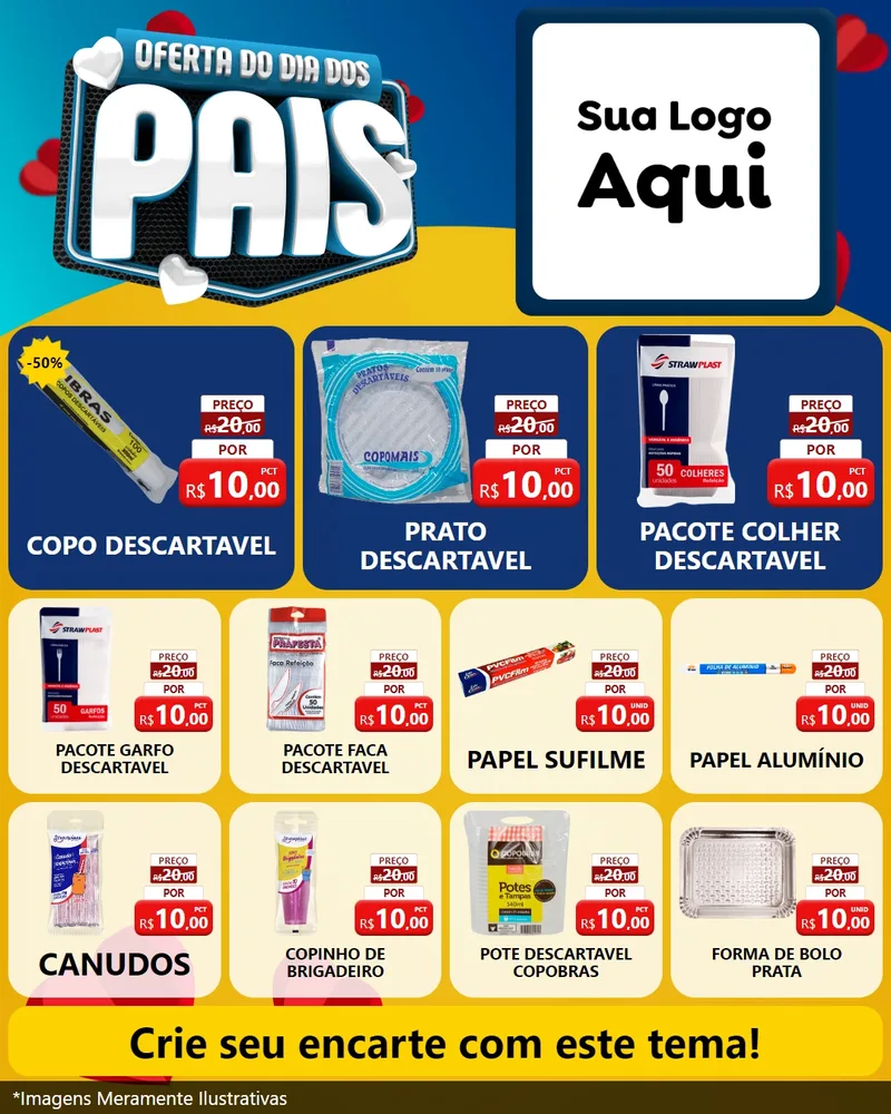 Modelo de Rede Social para Feed Instagram com o tema Oferta Do Dia Dos Pais para Embalagens