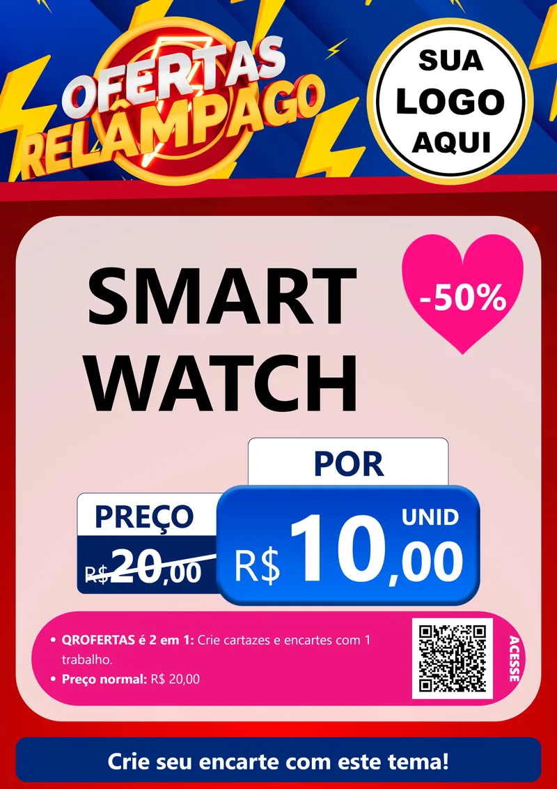 Modelo de Cartaz para Cartaz A4 Vertical com o tema Ofertas Relâmpago para Informática
