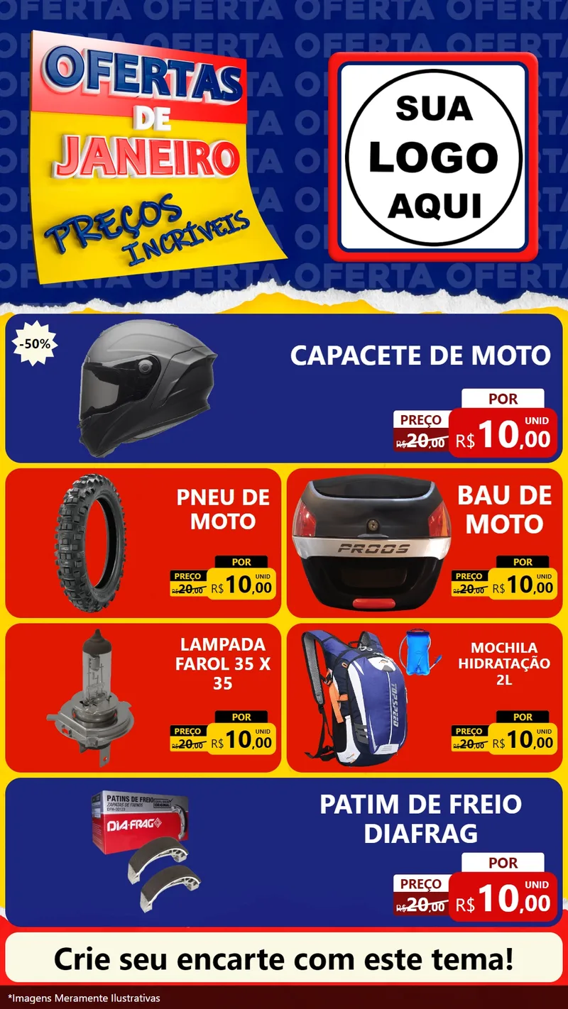 Modelo de TV para TV Vertical com o tema Ofertas de Janeiro - Preços Incríveis para Moto peças