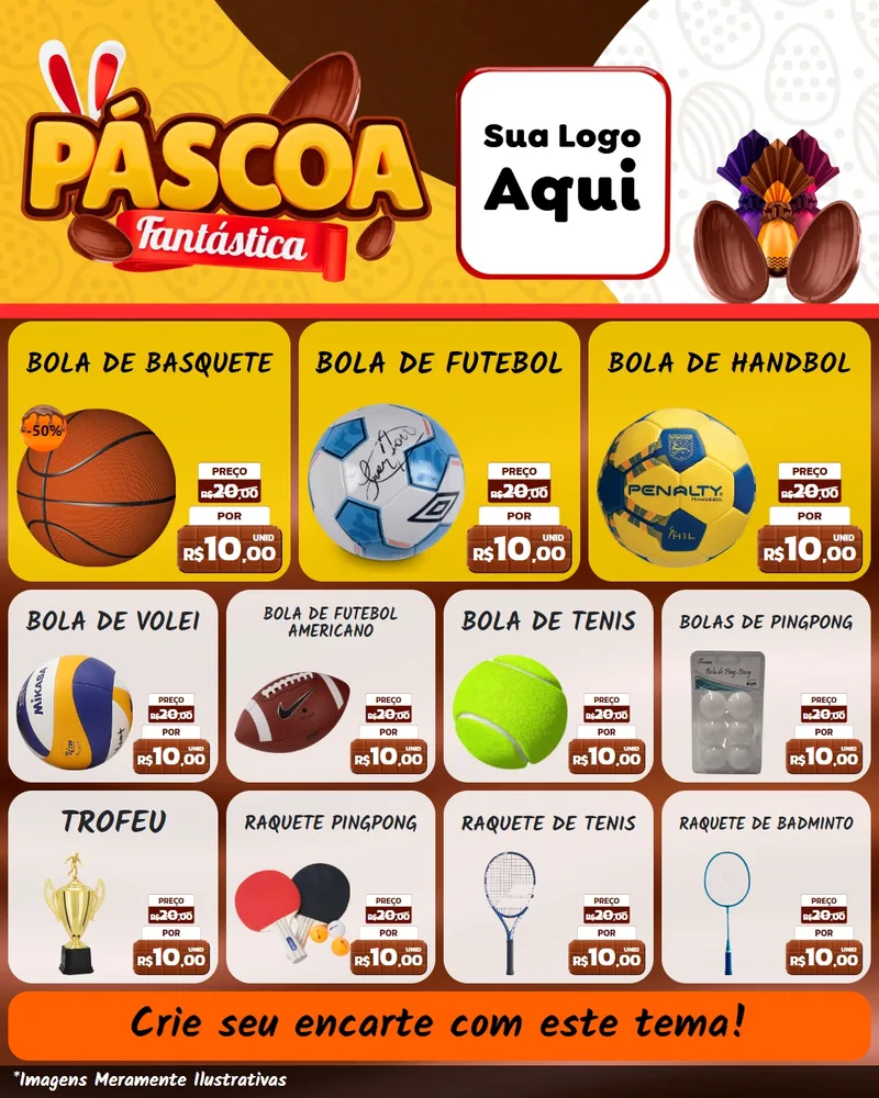 Modelo de Rede Social para Feed Instagram com o tema Páscoa Fantástica para Artigos Esportivos