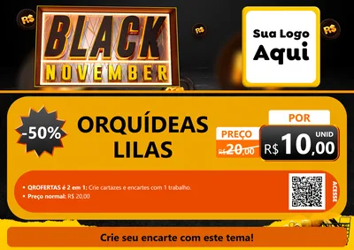 Modelo de Cartaz para Cartaz A4 Horizontal com o tema Black November para Floricultura e jardim