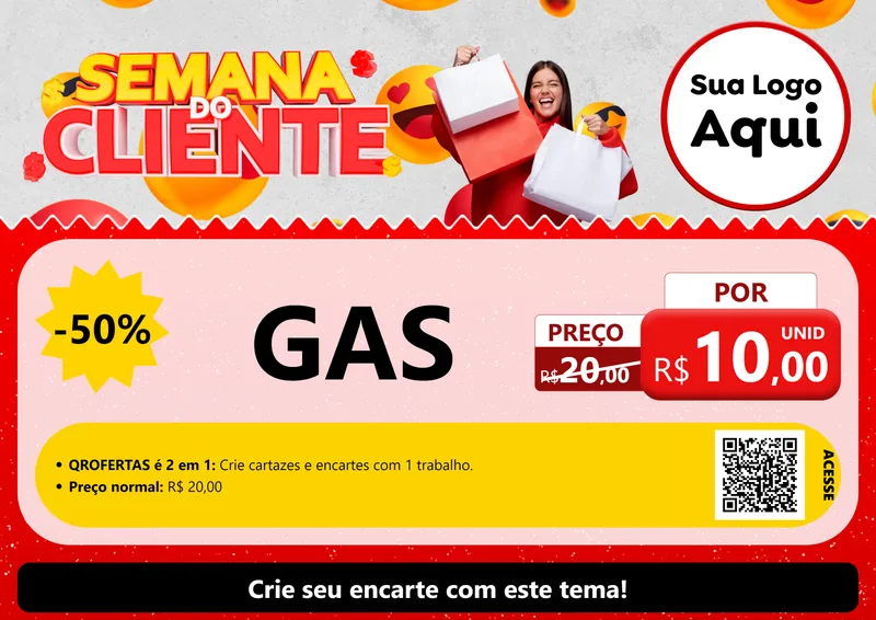 Modelo de Cartaz para Cartaz A4 Horizontal com o tema Semana do Cliente para Água e gás