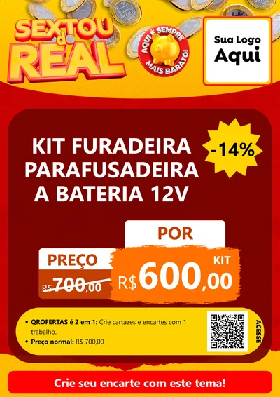 Modelo de Cartaz para Cartaz A4 Vertical com o tema Sextou do Real para Maquinas e Ferramentas