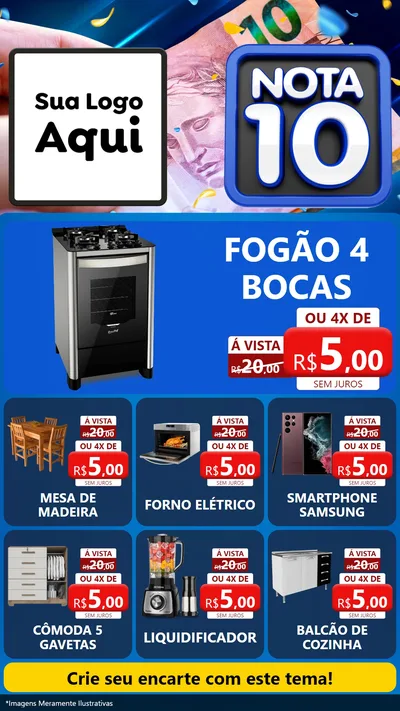 Modelo de Rede Social para Stories com o tema Nota 10 para Móveis e Eletro