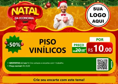 Modelo de Cartaz para Cartaz A4 Horizontal com o tema Natal da Economia para Material para Construção