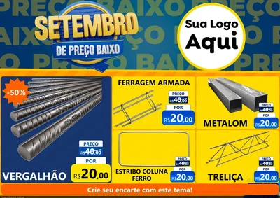 Modelo de Encarte para Encarte A4 Horizontal com o tema Setembro De Preço Baixo para Ferragens